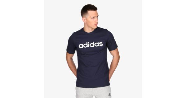 adidas Essentials Embroidered Linear Logo Tee - Blue | adidas Philippines