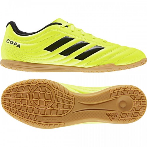 Adidas Copa 19.4 In football boots yellow F35487 black - KeeShoes